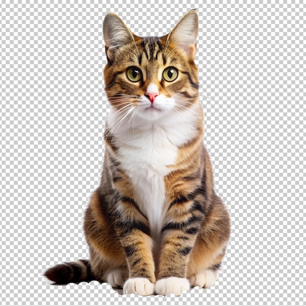 Adorable cat on a transparent background