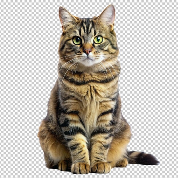 PSD adorable cat on a transparent background