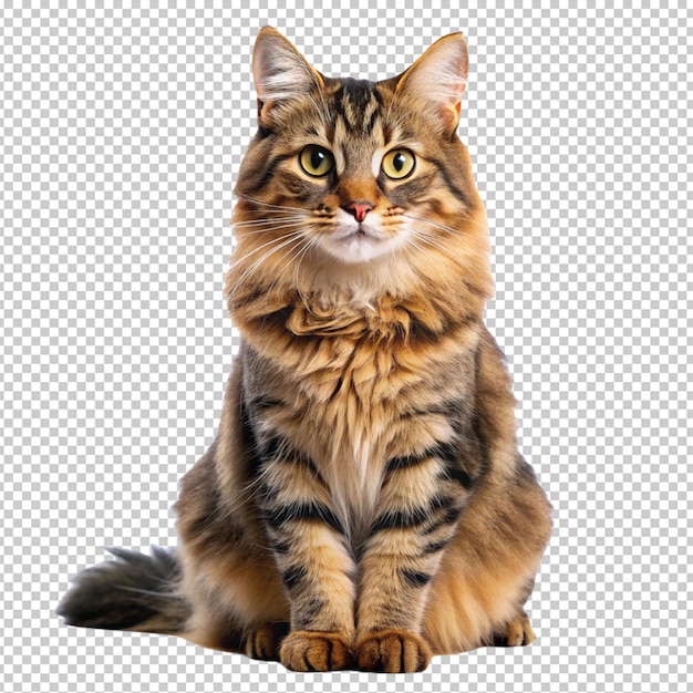 Adorable cat on a transparent background