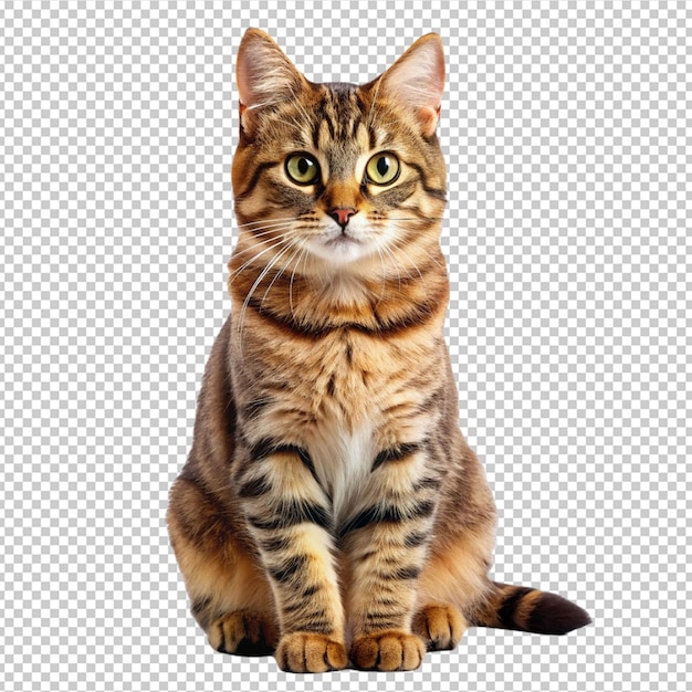 Adorable cat on a transparent background