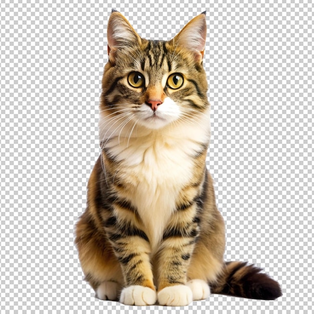 Adorable cat on a transparent background