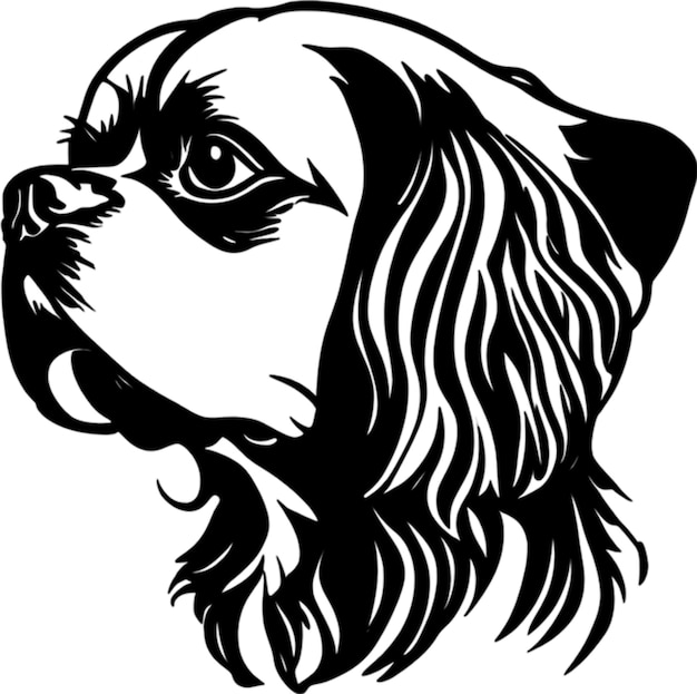 PSD adorable cavalier king charles spaniel stencil captures canine charm