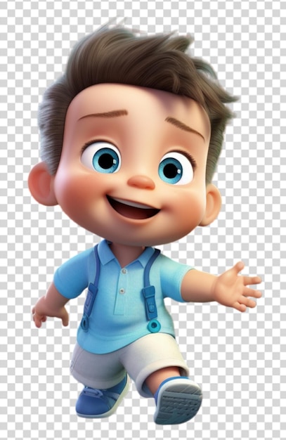 Adorable cute baby 3D character illustration with transparent background