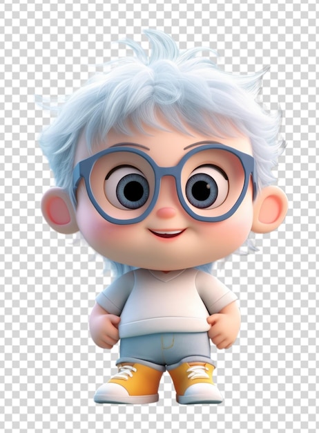 Adorable cute baby 3D character illustration with transparent background