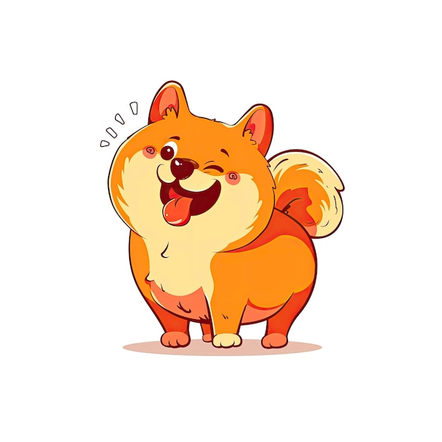 Adorable Dog Cartoon Its Tail Wagging Cartoon Illustration