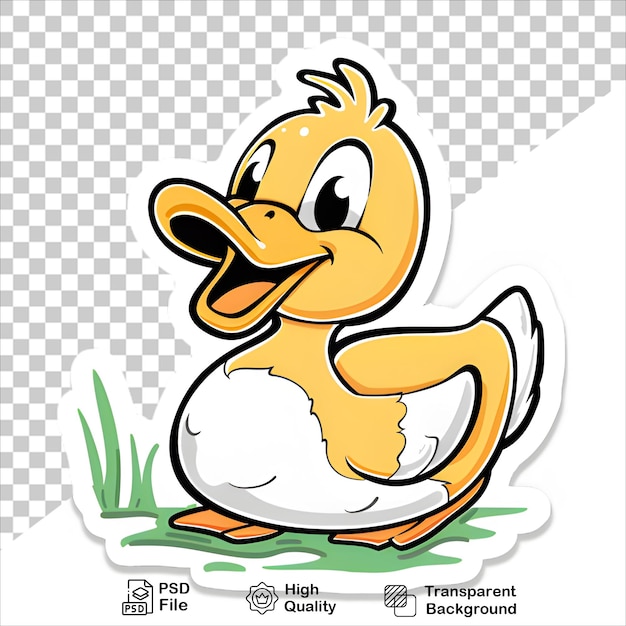 PSD adorable duck cartoon isolated illustration