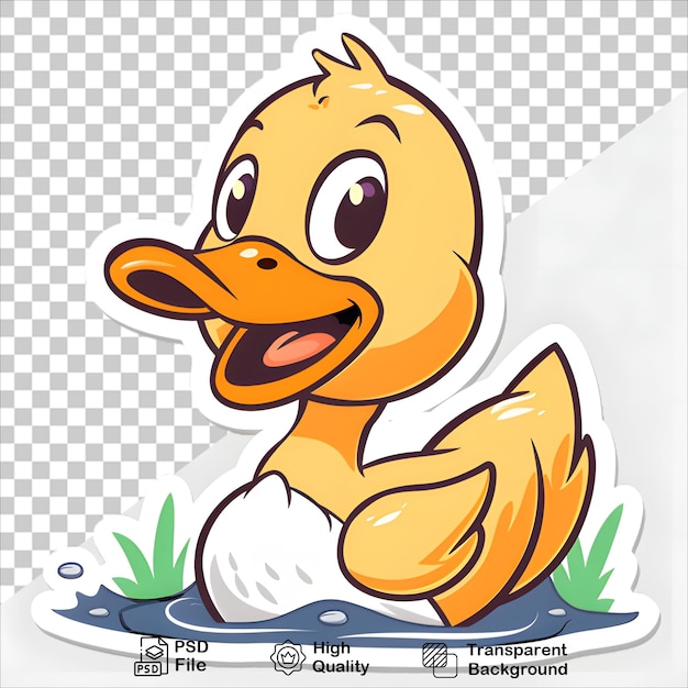 PSD adorable duck cartoon isolated illustration