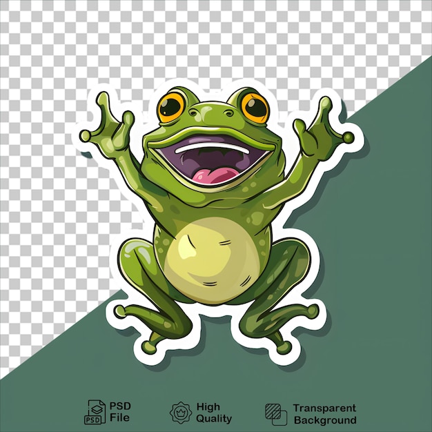 Adorable Frog Sticker Art in Cartoon Style