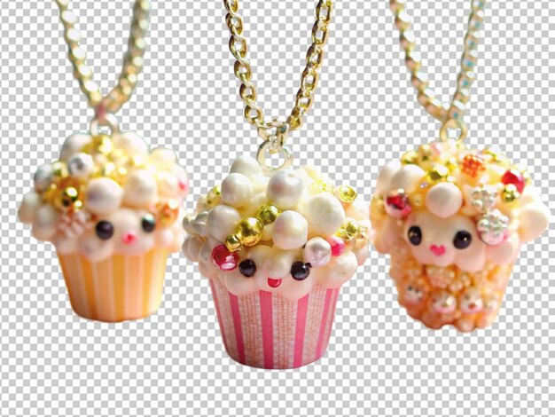 PSD adorable glittering popcorn necklaces