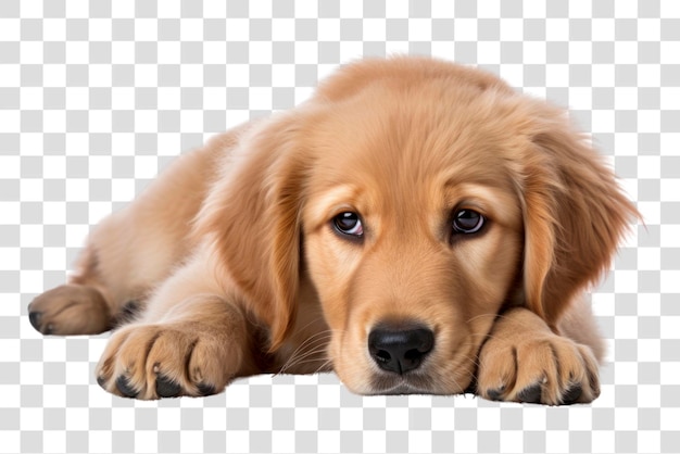 PSD adorable golden retriever puppy resting