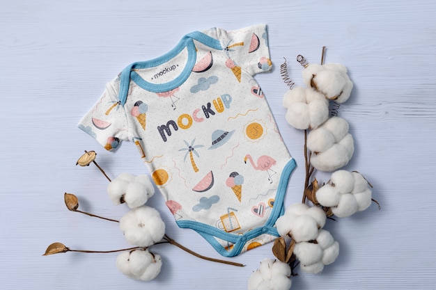 Adorable newborn baby onesie mock-up