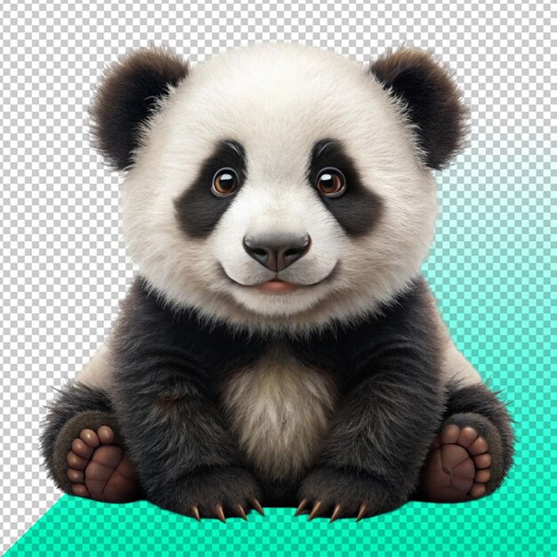 adorable panda bear on transperent background