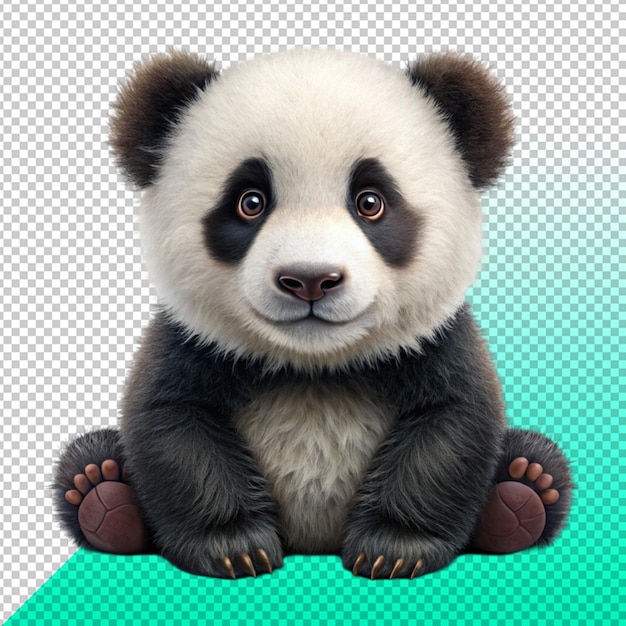 adorable panda bear on transperent background