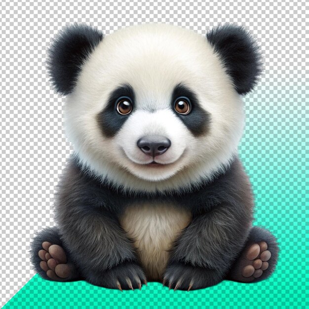 adorable panda bear on transperent background