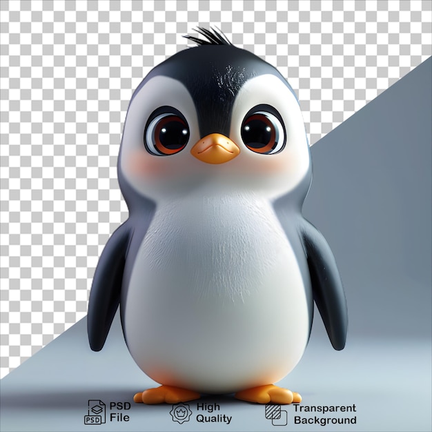 PSD adorable penguin chick with big eyes 3d cartoon style