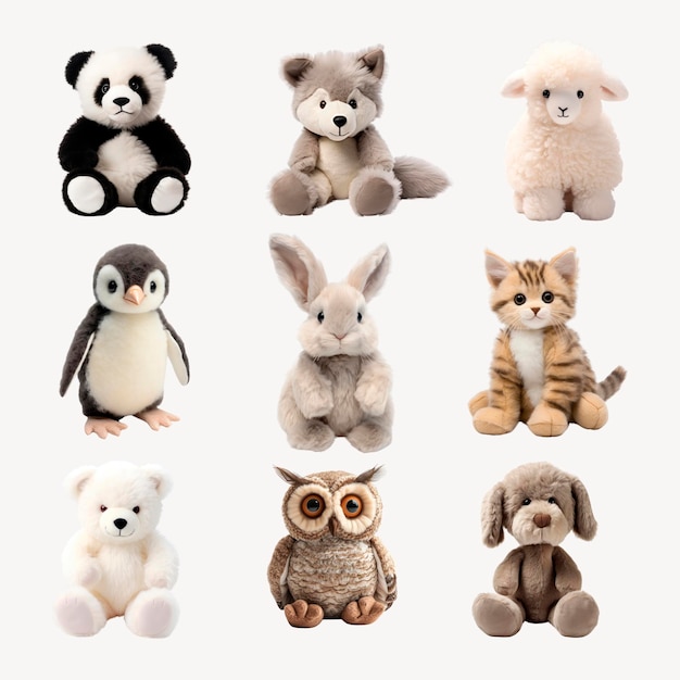 Adorable plush animal toys