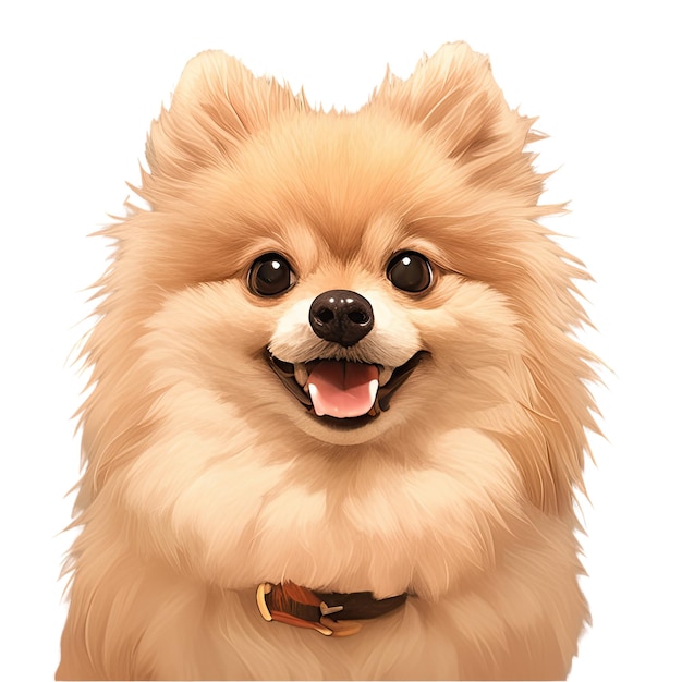 PSD adorable pomeranian dog with big brown eyes and a friendly smile