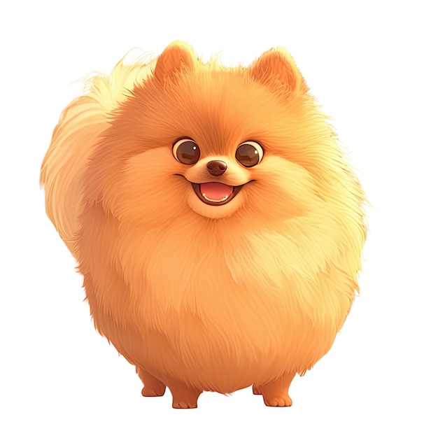 PSD adorable pomeranian puppy dog with big eyes and a smile