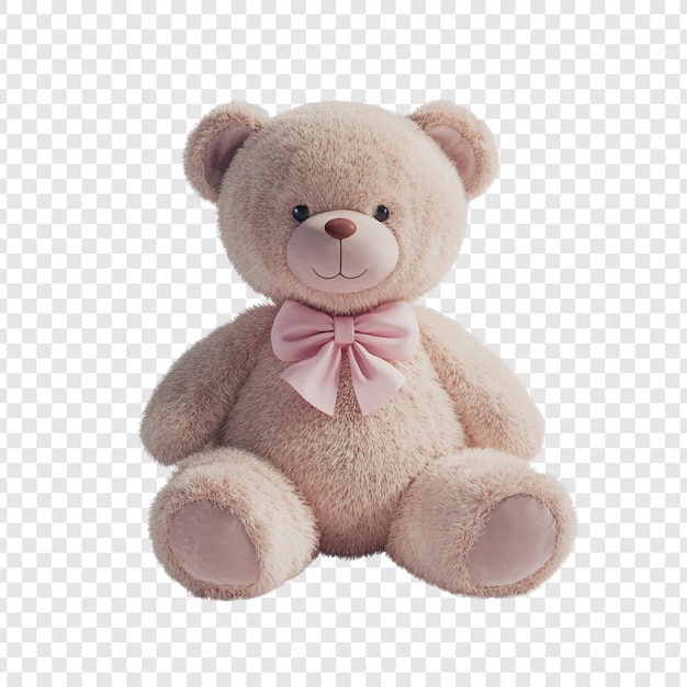 PSD adorable teddy bear with pink bow