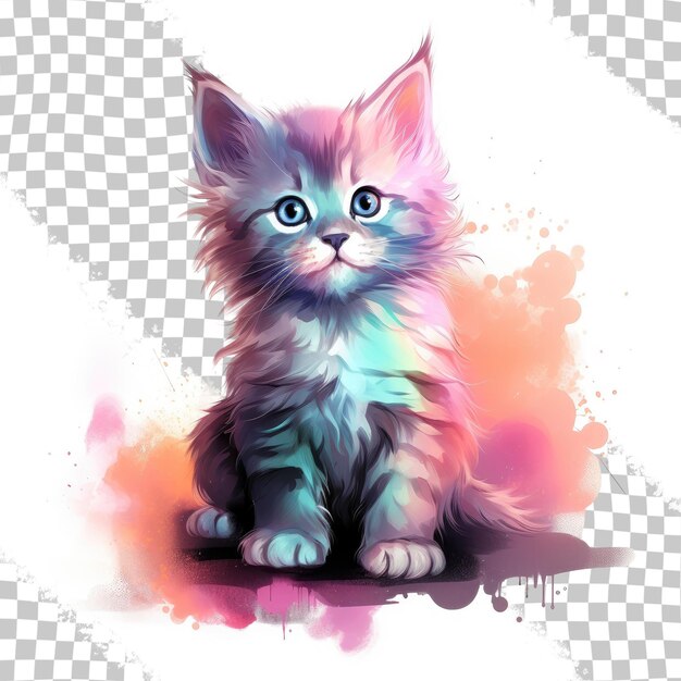 PSD adorable young feline transparent background