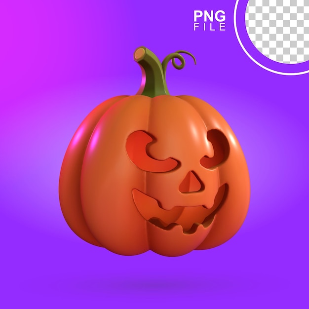 Adorably Spooky 3D Pumpkin Halloween Icon