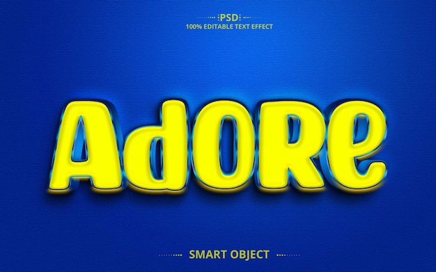 Adore 3D PSD Best Text Effect Design