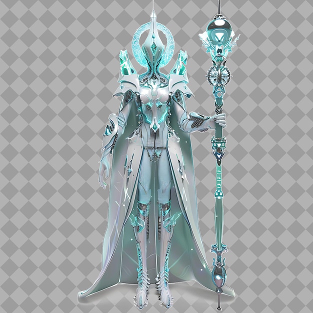 Adult Empress Alien Emissary With Ethereal Form Bioluminesce Isolated High Quality Character Render