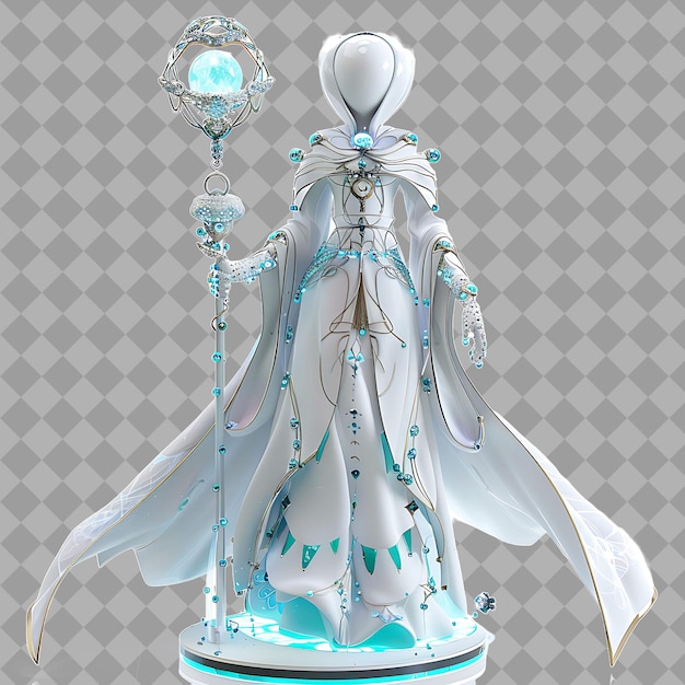 Adult Empress Alien Emissary With Ethereal Form Bioluminesce Isolated High Quality Character Render