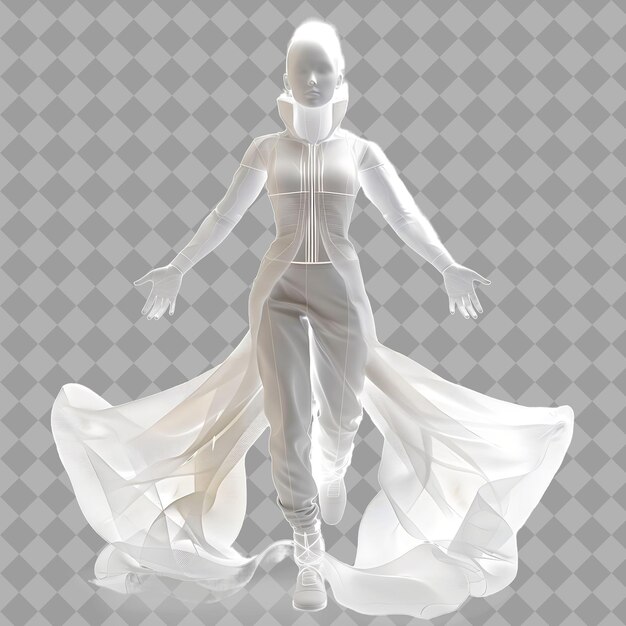 PSD adult woman telepath with elegant form psychic abilities min isolated high quality character render