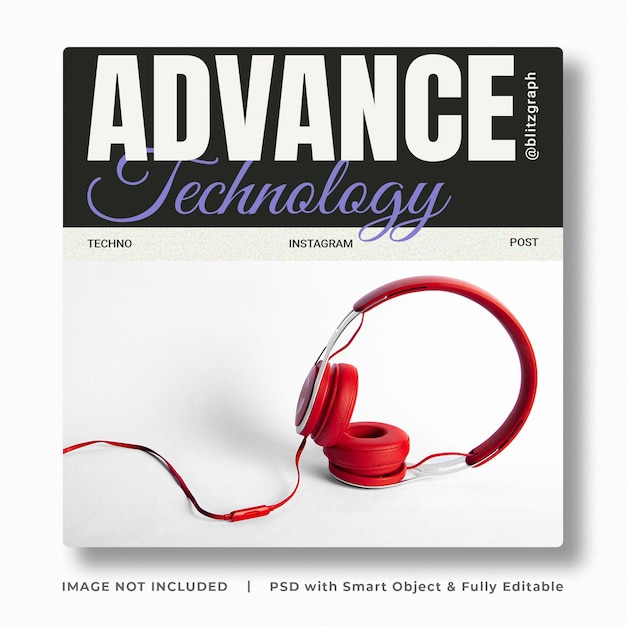 Advance technology social media post banner template