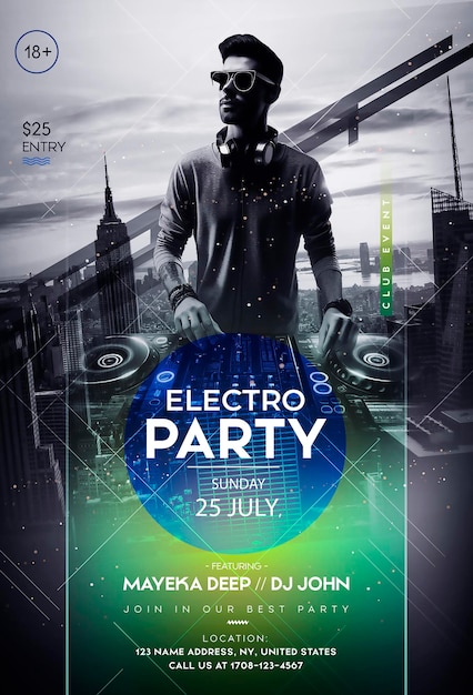 an advertisement for an event called an electric dj