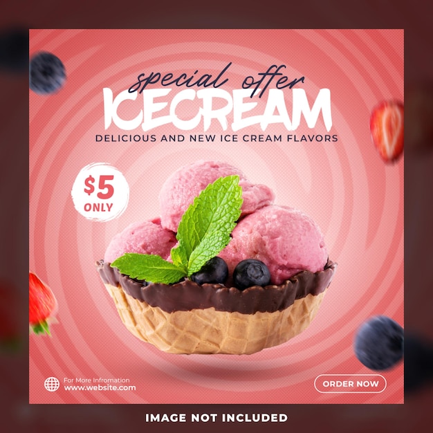 An advertisement for a special ice cream for a special ice cream.