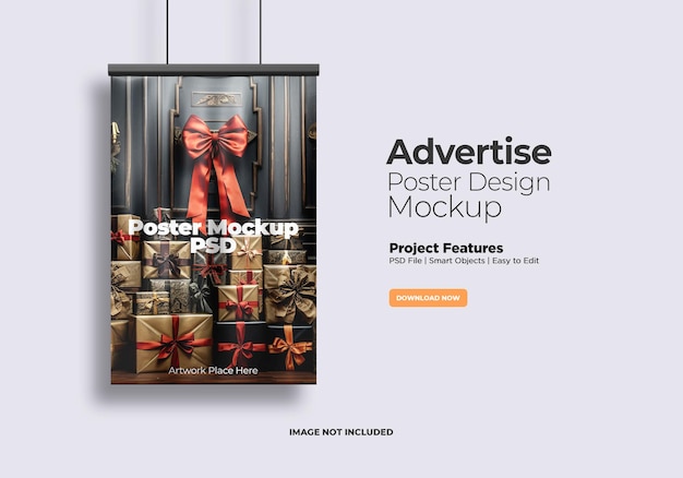 PSD advertising banner poster mockup psd