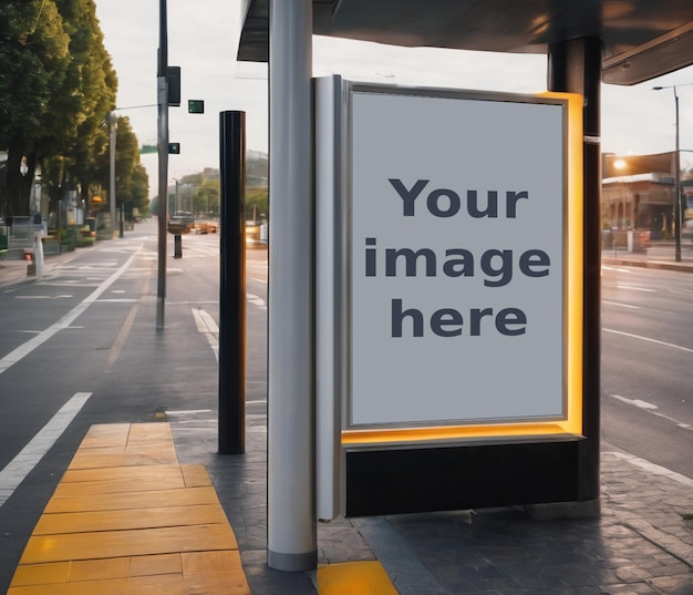 advertising board mockup advertising board near bus stop