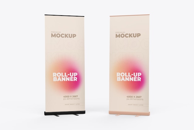 Advertising Promotional Roll Up Banner premium PSD Mockup