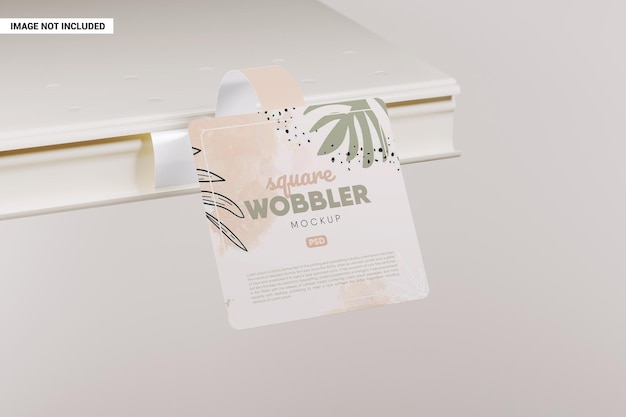 Advertising shelf square wobbler mockup