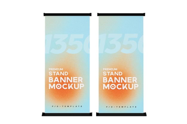 PSD advertising stand banner psd mockup