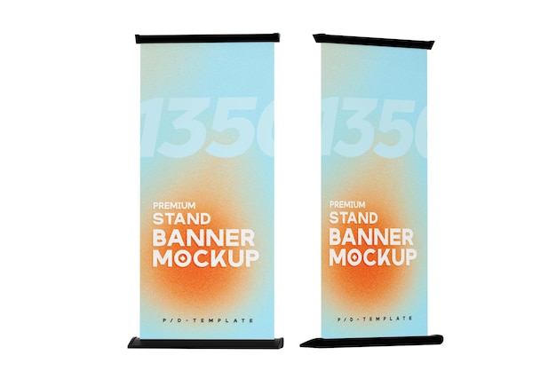 Advertising Stand Banner PSD Mockup