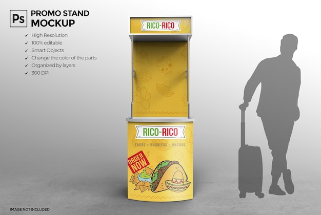 PSD advertising stand mockup design isolate