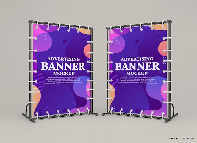 Advertising wall banner mockup