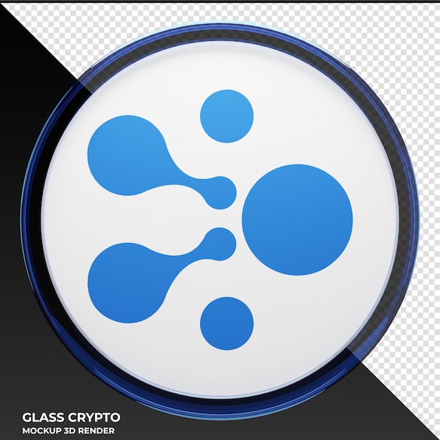 aelf ELF Glass Crypto Coin 3D Illustration