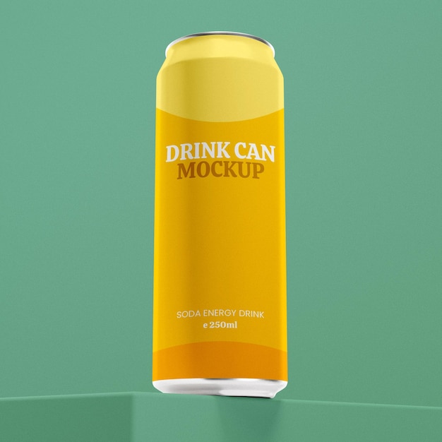 Aesthetic drink can concept mockup