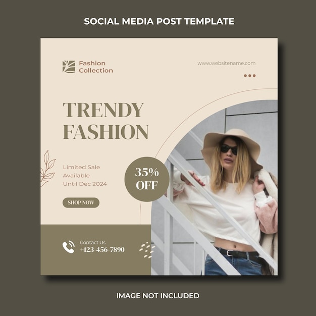 Aesthetic fashion collection social media instagram post editable template Premium Psd