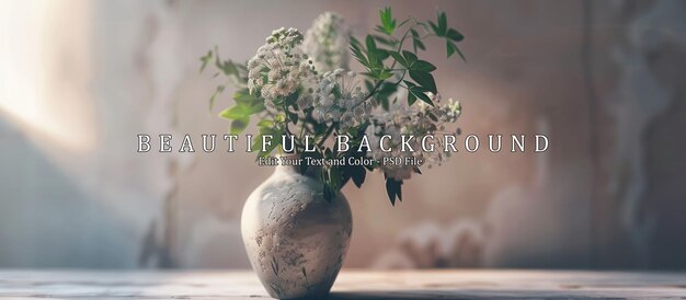 PSD aesthetic flower vase interior composition