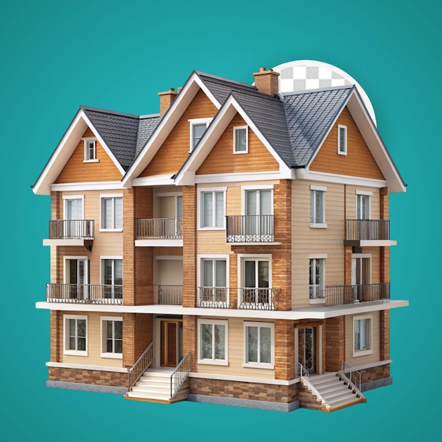 PSD aesthetic house building 3d illustration