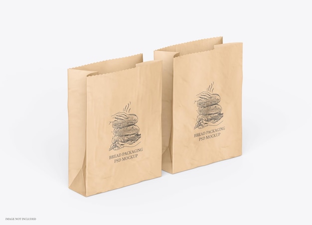 Aesthetic Kraft Bakery Packaging Paper Bag Mockup