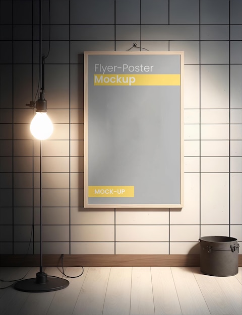 Aesthetic mockup frame and light