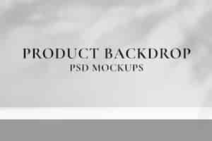 PSD aesthetic product backdrop mockup psd with leaf shadow in white minimal style