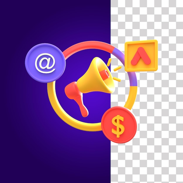 PSD affiliate 3d icon