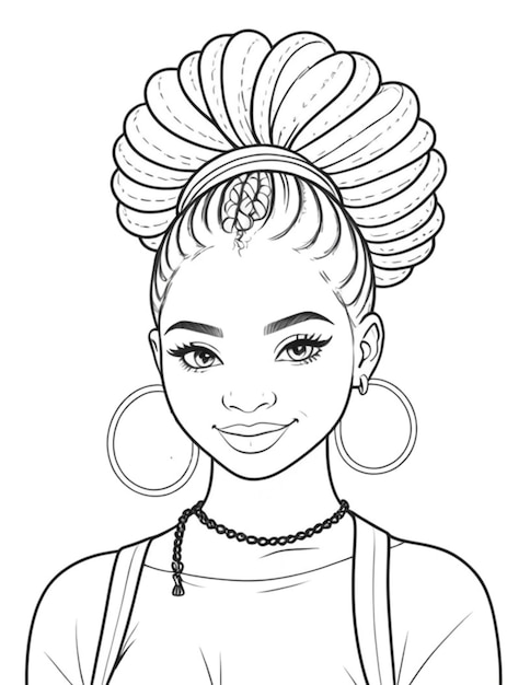 African American Woman coloring page Black girl coloring page